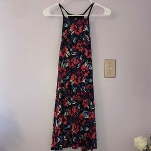 SO floral swing racer back dress with built in shelf bra XS